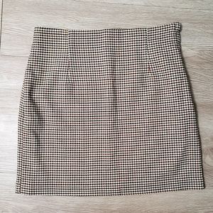 NWT H&M size 6 brown tan hounds tooth print skirt career office Fall classic